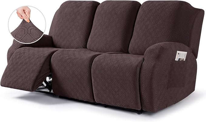 VANSOFY Recliner Cover, 3-Pieces Stretch Reclining Couch Covers