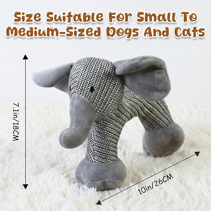 Pet Lori Linen SafariCompanions,Linen Safari Squeaky Dog Chew Toy,Robust Indestructible Dog Stuffed Toy for Small Medium Dogs,with Squeaker-Dog