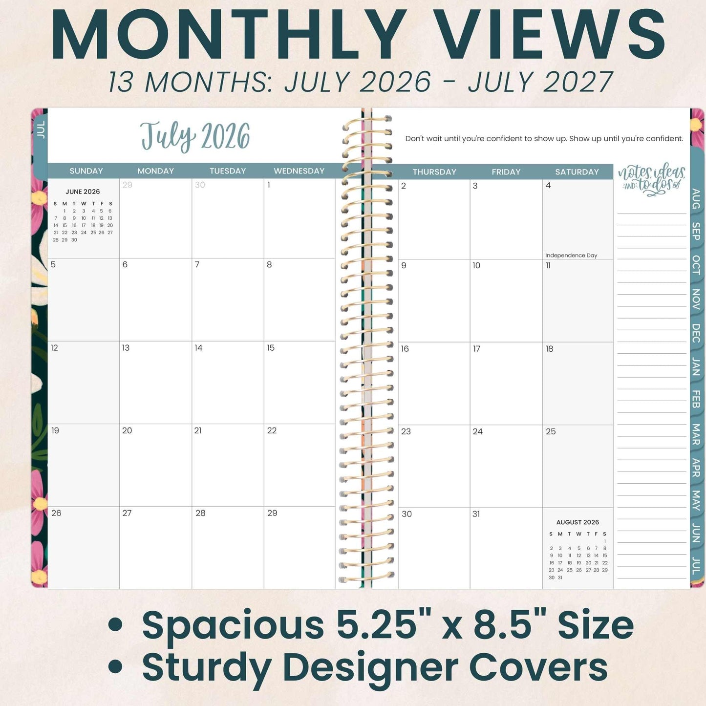 bloom daily planners 2026-2027 Planner - Academic Year (July 2026 - July 2027) Monthly & Weekly Soft Cover Planner for Women - 13 Month Inspirational Agenda Book with Stickers - 5.5" x 8.25" - Blooming Wildly