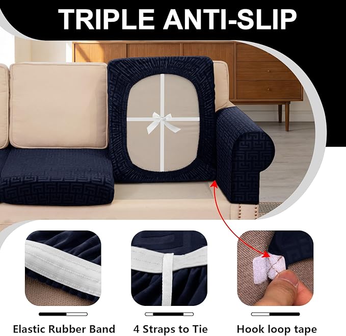 UNBBRRL 10 Pieces Stretch Sofa Cushion Covers
