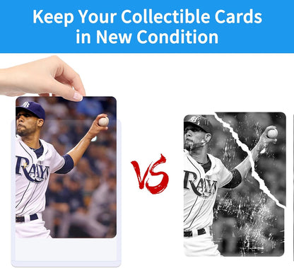 1000Pcs Clear Top Loaders for Cards (500Pcs Hard Plastic Card Holders & 500Pcs Card Sleeves) 3" x 4" Toploaders, Card Protector Sleeves for Baseball Cards, Standard Trading Cards