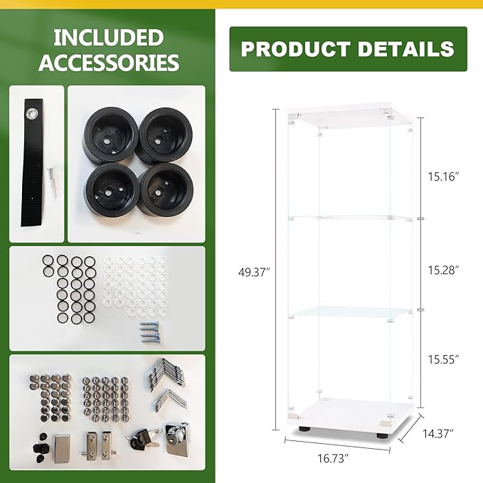 LFT HUIMEI2Y Glass Display Cabinet 3-Shelf