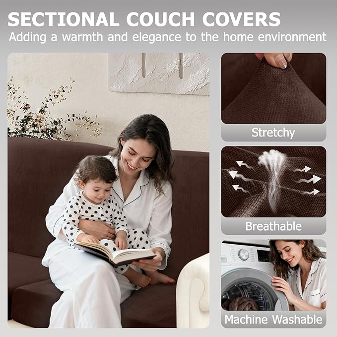 Arfntevss Sectional Couch Covers L Shape Couch Cushion Covers Slipcovers Fitted