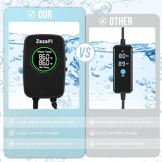 Aquarium Heater 100W, Fish Tank Heater with High-Temperature Protection and Turtle Tank Heater with Automatic Power-Off When Leaving Seawater or Freshwater.