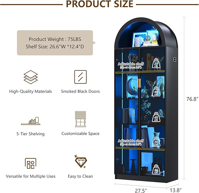 FREDEES Arched Display Cabinet
