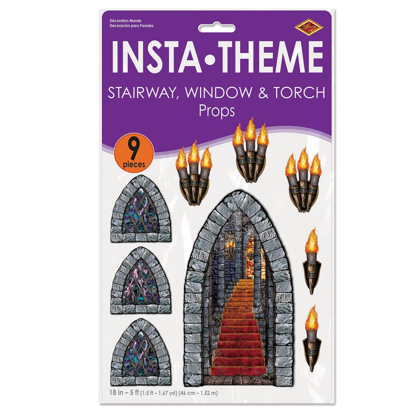 Stairway, Window & Torch Props Party Accessory (1 count) (9/Pkg)