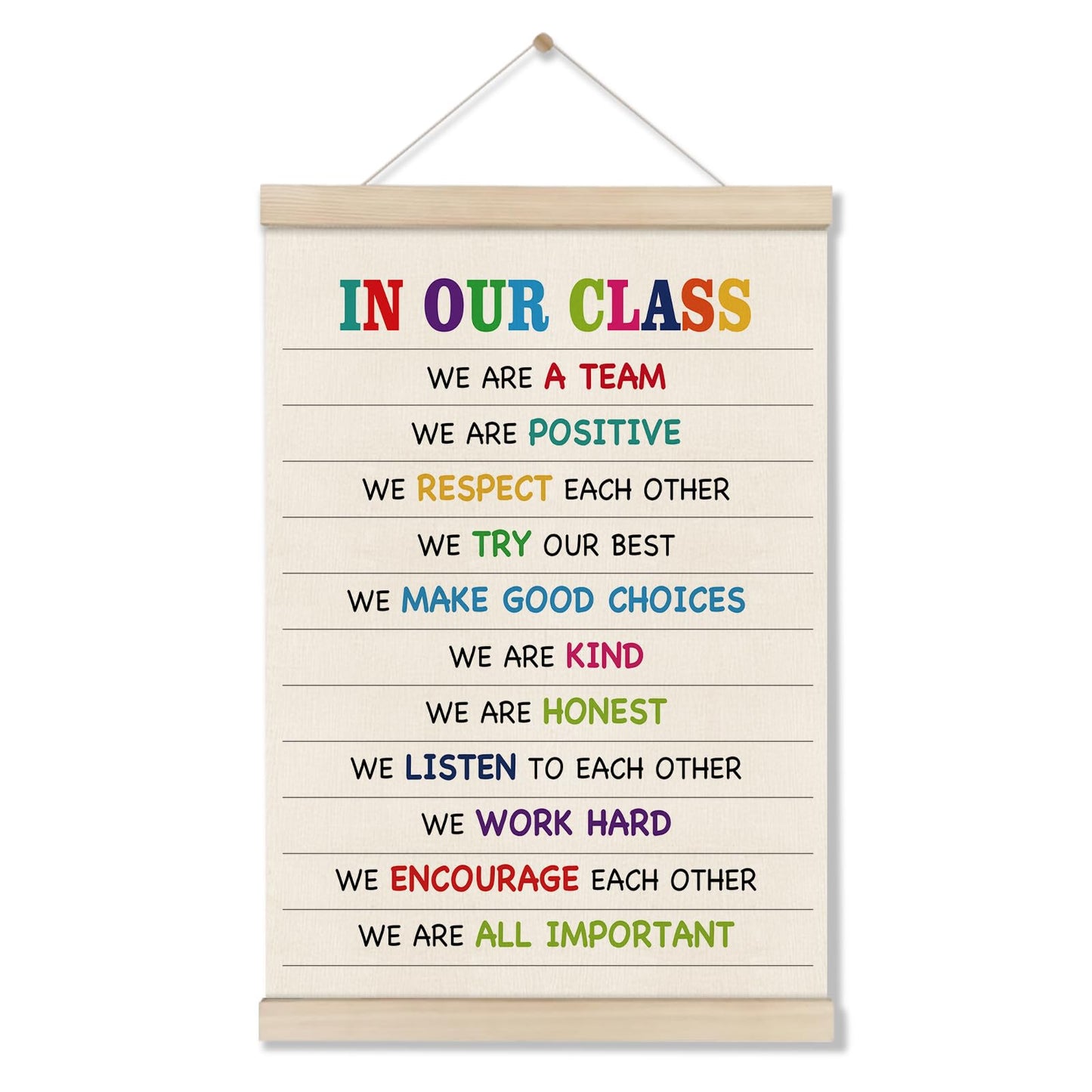 DOI-LANEE In Our Class Sign - Positive Affirmations Posters Hanger Frame, Motivational Inspirational Wall Decor for Classroom, Class Canvas Wall Art 16x12 Inch