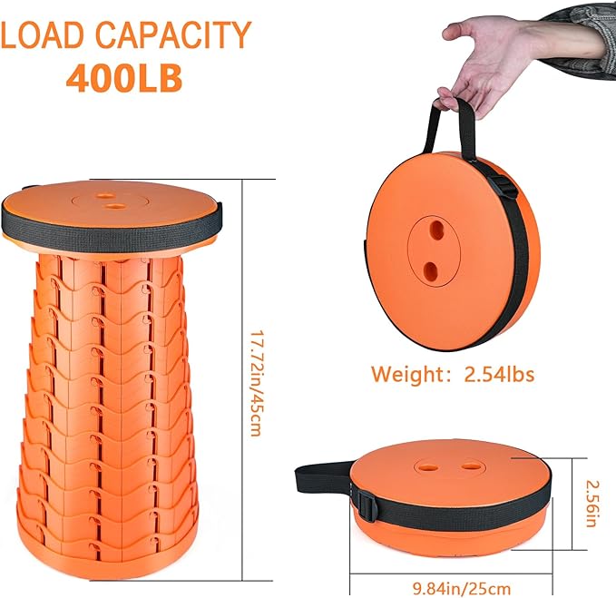 Boreeman Upgraded Folding Stool Lightweight Yet More Sturdy