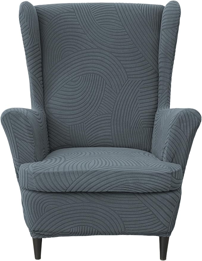 HAOYONG Wing Chair Slipcovers Printed Wingback Chair Covers 2 Pieces Wingback
