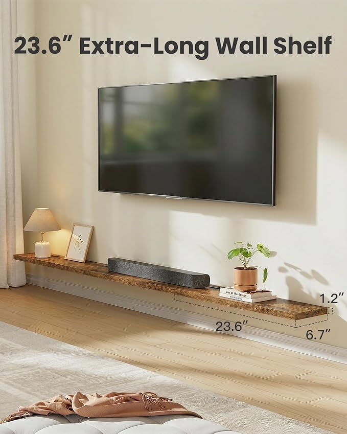 AMADA HOMEFURNISHING 23.6" L Floating Shelves, Wall Shelves Set of 3