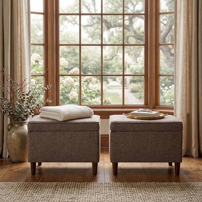 HomePop Home Decor | Dinah Collection Modern Storage Ottoman | Ottoman