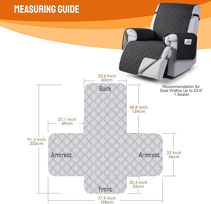 VANSOFY 100% Waterproof Recliner Chair Covers, Recliner Cover Non-Slip Dog