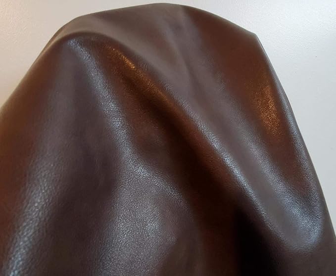 NAT Leathers | Brown Soft Faux Leather Fabric Sheet PU | 5 Yards Cut by The