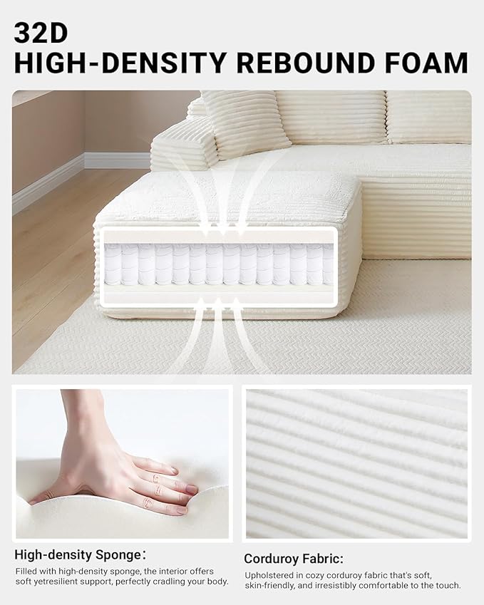 Cloud Sectional Couch, Corduroy Boneless Couches