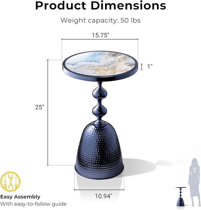 Homes: Inside + Out Halric Modern 25" Tall Round End Table