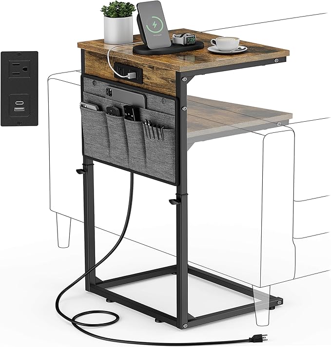 Vagusicc C-Shaped End Table