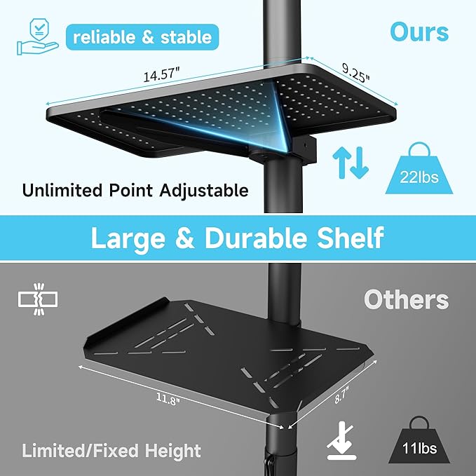 Mobile TV Carts on Wheels for 21-60 Inch Flat/Curved Panel Screens TVs