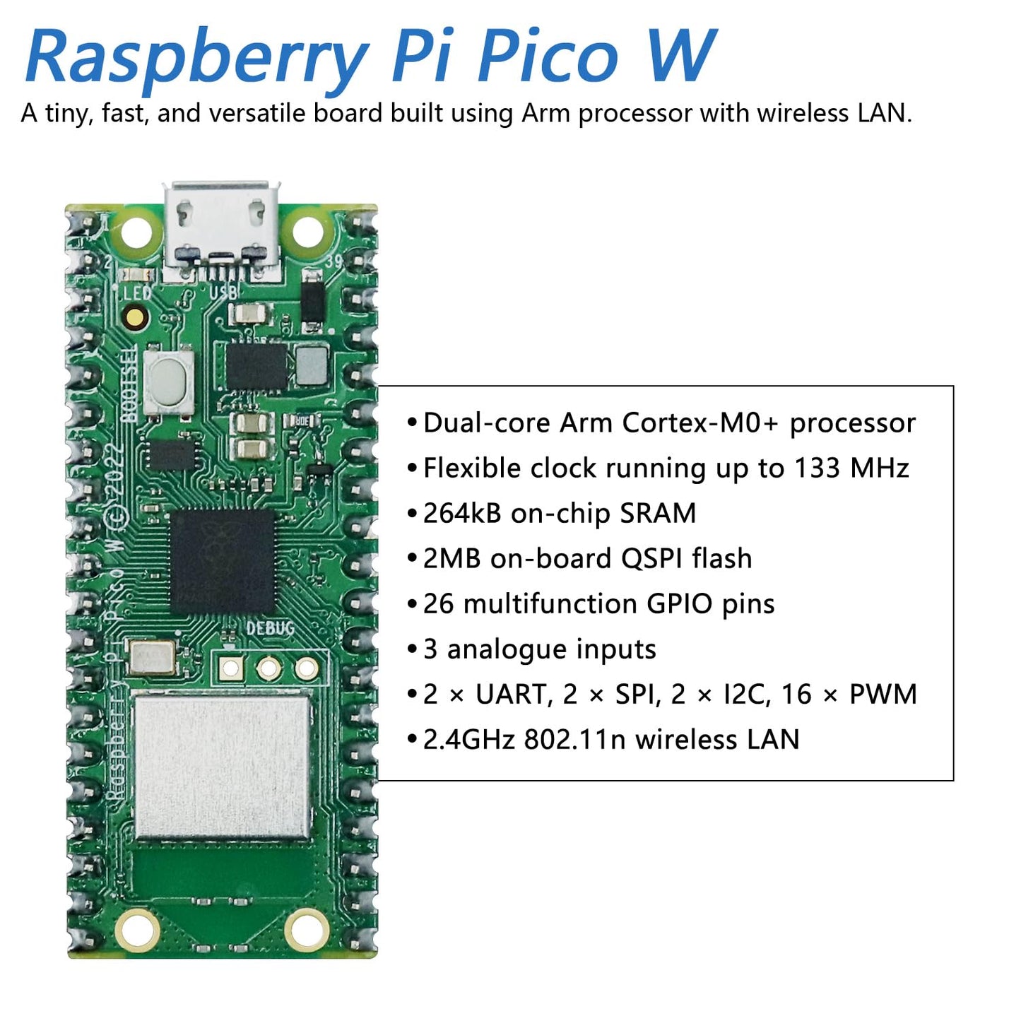 Freenove Bipedal Robot Kit for Raspberry Pi Pico W (Included) (Compatible with Arduino IDE), LED Matrix Expressions, Obstacle Avoidance, Colorful Lights, Buzzer, Speaker, App