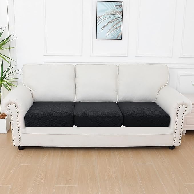 Smiry Waterproof Couch Cushion Covers, Stretch Jacquard Thick Sofa Cushion