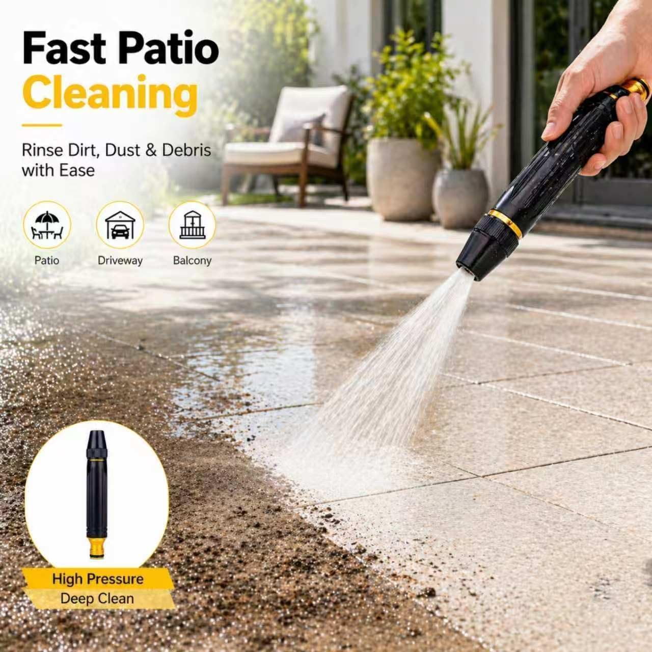 Home High-Pressure Car Wash Water Gun with Booster Nozzle, Home High-Pressure Car Wash Water Gun with Booster Nozzle and Hose