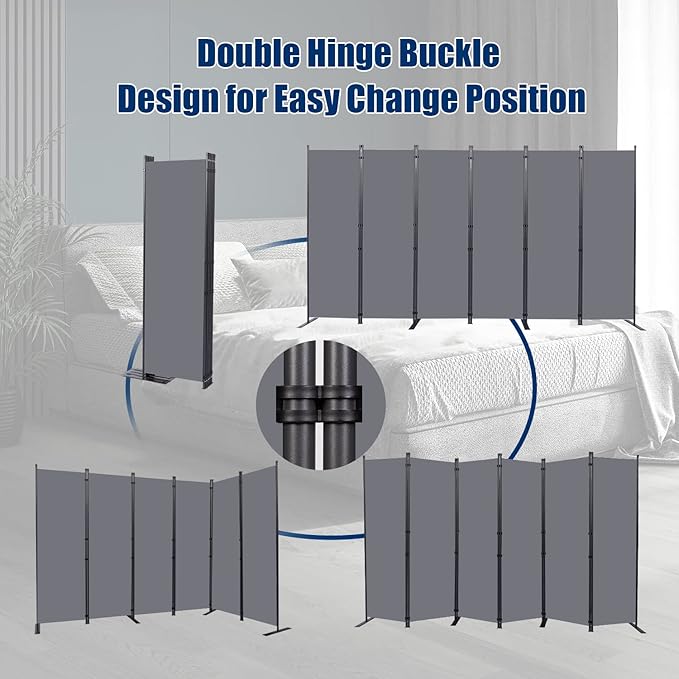 Room Divider 6FT Portable Room Dividers and Folding Privacy Screens, 6 Panel