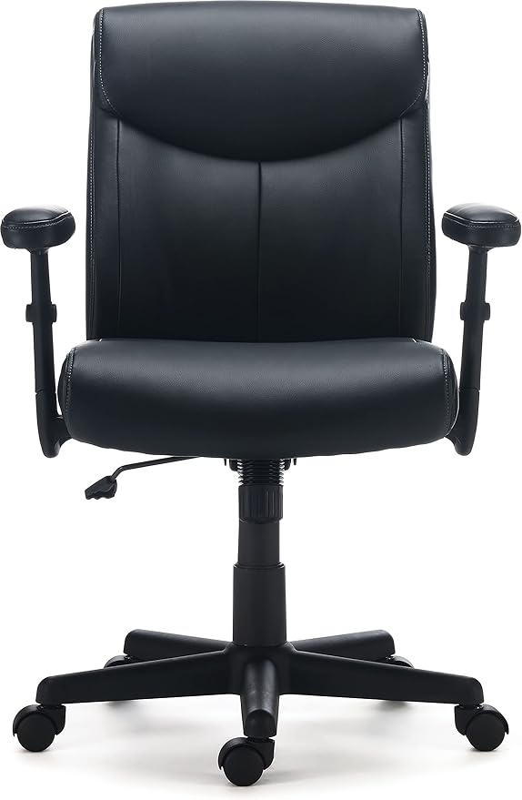 Staples Ergonomic Task Chair, Faux Leather, Adjustable Height
