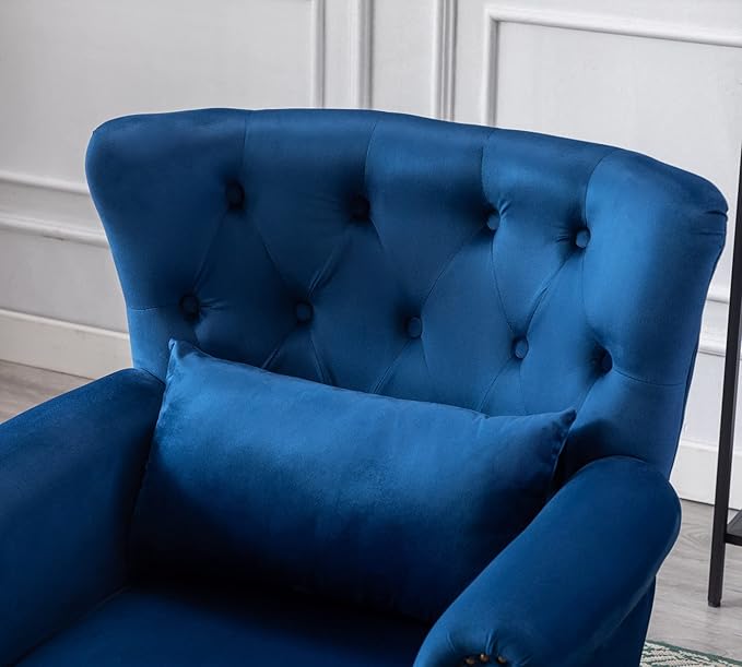 Mid Century Modern Accent Chair Upholstered Armchair Comfy Velvet Fabric Single