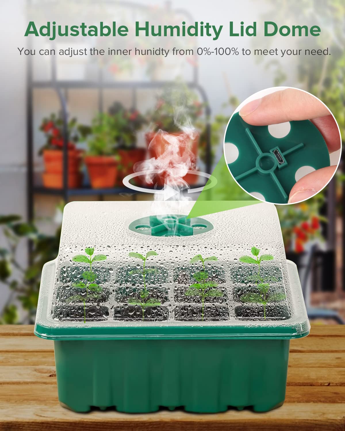 5 Pack Grow Light for Seed Starter,Greenhouse Germination Led Plant Light,Suitable for Seed Starter Kit with Humidity Dome,Full Spectrum Grow Lights for Indoor Plants,Perfect for Seedling Growth Green