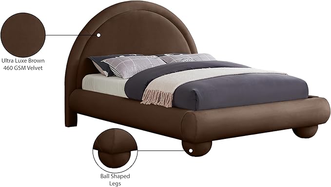 Meridian Furniture MadridBrown-Q Madrid Collection Art Deco Queen Bed