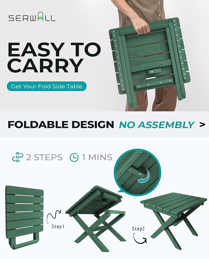 SERWALL Portable Folding Outdoor Side Table