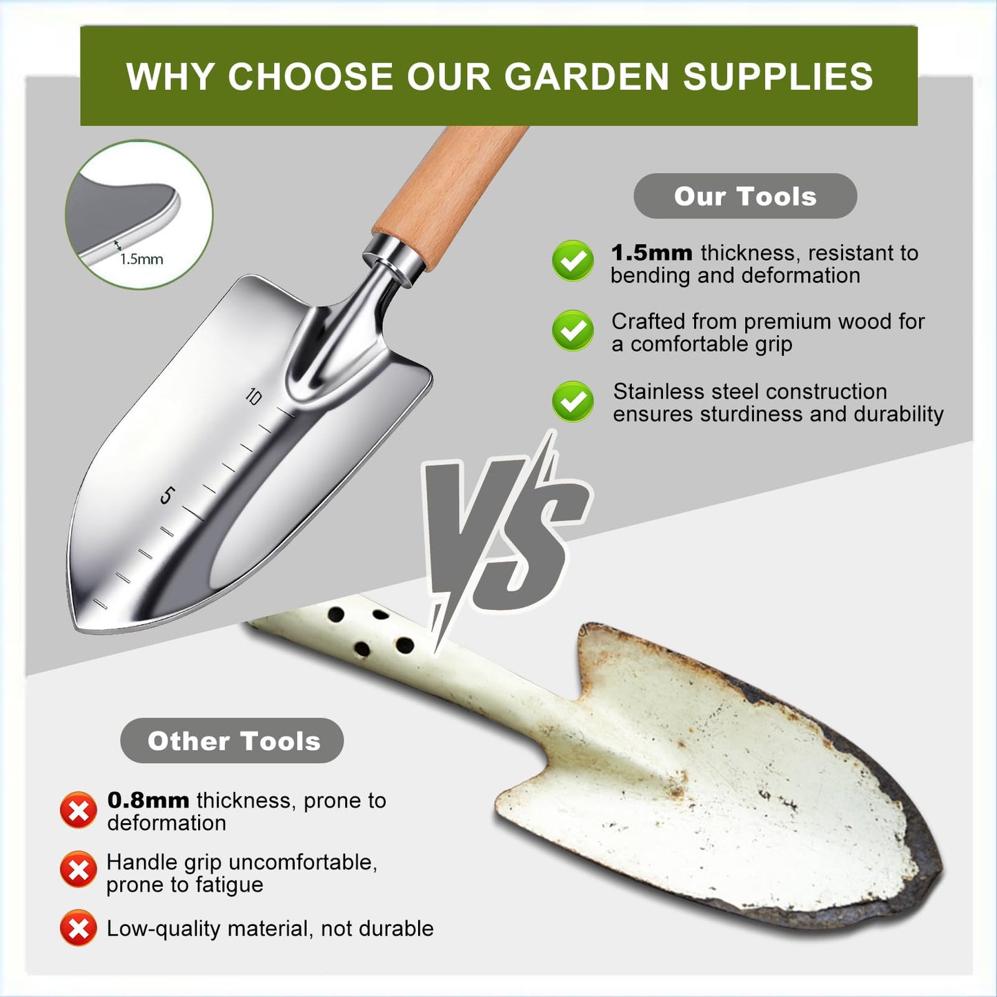 Kynup Gardening Tools, Garden Tools Set with Garden Trowel, Hand Garden Shovel, Gardening Essentials, Supplies, Garden Stuff, Gardening Gifts for women, Gardenig Kit for Starters