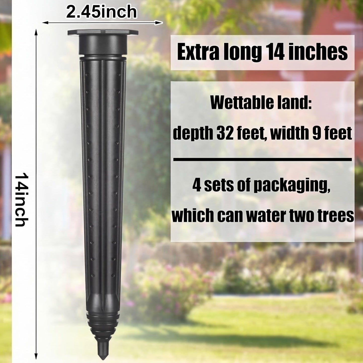 Briwooody 8 Pack Garden Watering Stake Large UV-Protected ABS Plastic Deep Root Irrigation Spike for Trees, Shrubs, Bushes, Shrubs, Flowers, Fruits, Vegetables, Potted Plants (14 Inch)