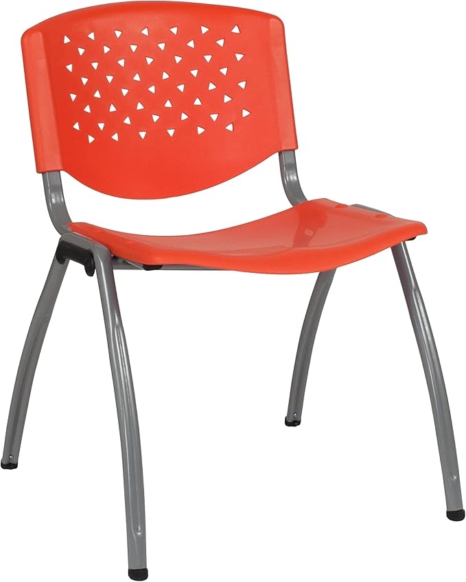 Flash Furniture HERCULES Series 880 lb. Capacity Orange Plastic Stack Chair