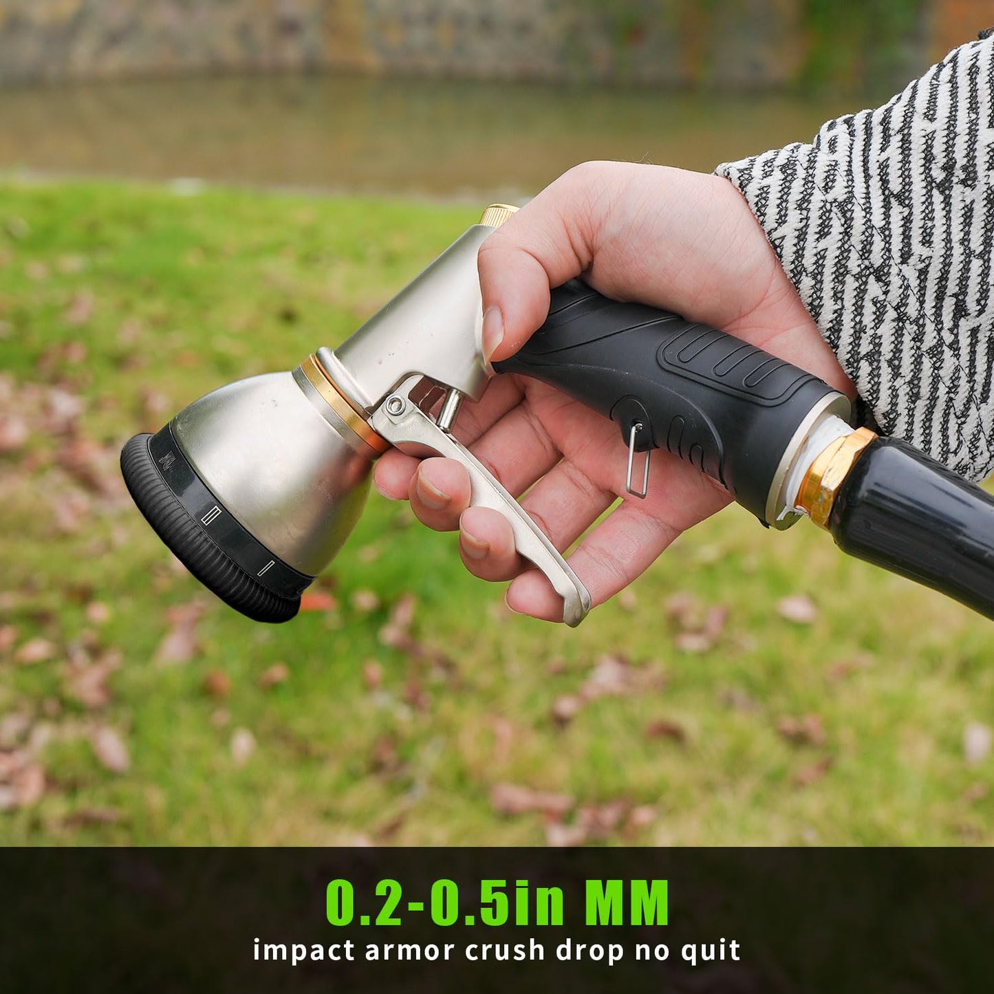 Besiter Garden Nozzle Sprayer, High Pressure Metal Water Hose Sprayer with 9 Watering Patterns, Heavy Duty Sprayer for Washing Cars, Watering Plants, Cleaning Yard & Showering Pets (Black)