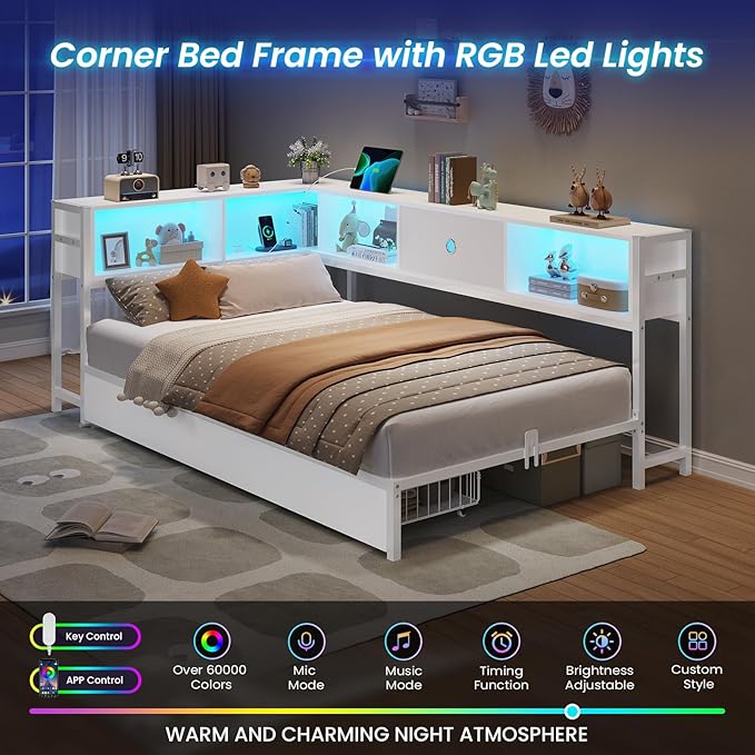 DICTAC Twin Corner Bed Frame
