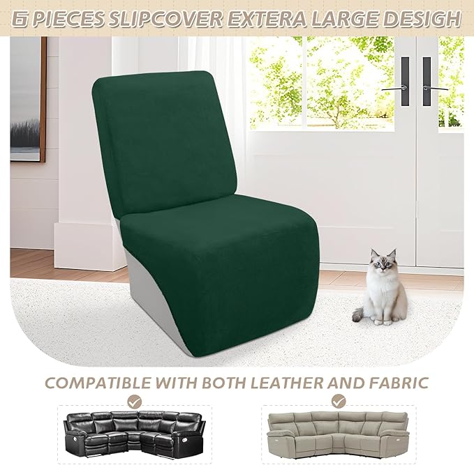 Arfntevss Sectional Recliner Couch Covers Velvet Corner Sectional Sofa Cover