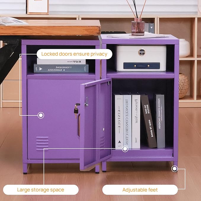 ALBAD Compact Metal Nightstand