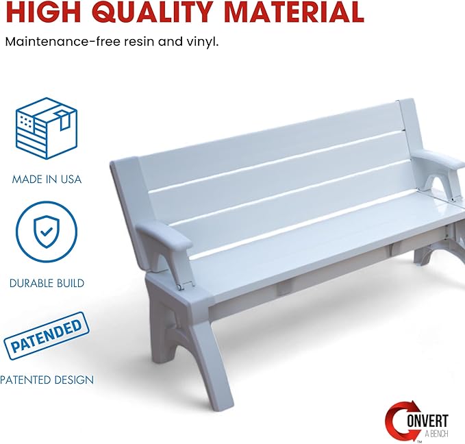 Convert-a-Bench 2-in-1 Outdoor Bench & Picnic Table
