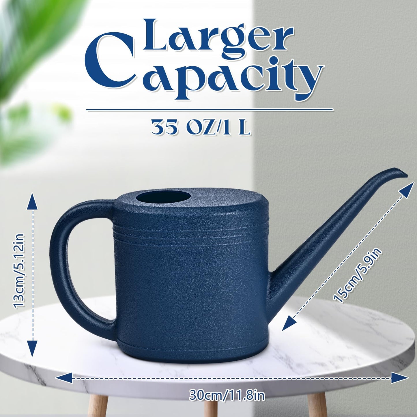 VKPLITE Watering Can for Garden Indoor Plants Outdoor Plant House Flower - 1/4 Gallon - Deep Blue