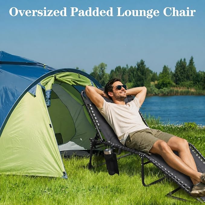 Oversized Padded Outdoor Folding Lounge Chair