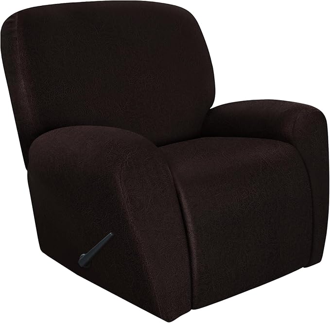 ANARACHON Recliner Chair Covers Leather Look, 4 Pieces Recliner Covers Non Slip