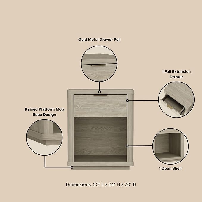 Eco-Friendly Nightstand in Natural Finish Made from Sustainable Wood