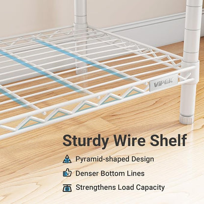 VIPEK V5C Medium Covered Clothes Rack Heavy Duty Portable Closet Wardrobe, Freestanding White Clothing Rack with Grey Upgraded Polyester Cover, Adjustable Custom, 56.7" Lx15.7 Wx76.4 H