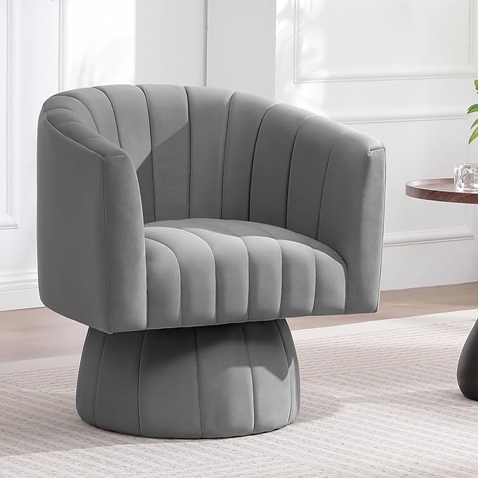 Swivel Accent Barrel Chair, Cute Comfy Small Round 360° Arm Chair. Velvet Sofa