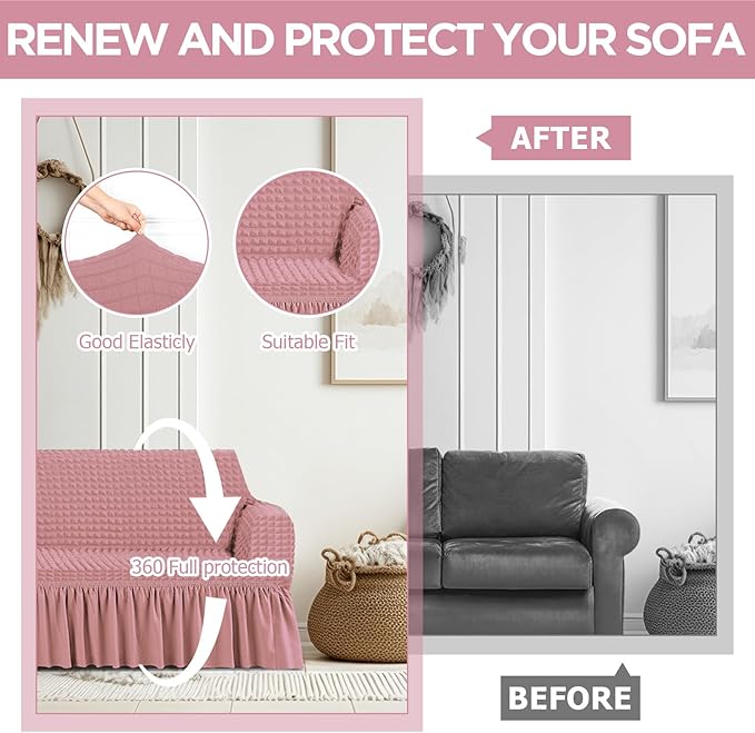 Fanfanwin 3 Pcs Sofa Slipcover Set