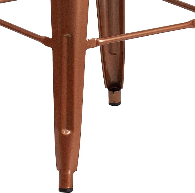 Flash Furniture Commercial Grade 30" High Backless Copper Indoor-Outdoor
