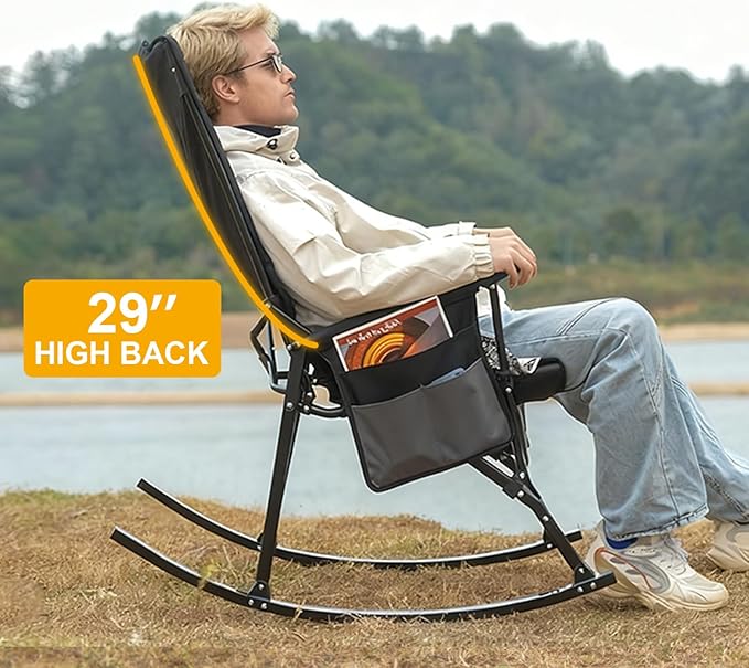 Romswi 2 Pack High Back Portable Rocking Chair
