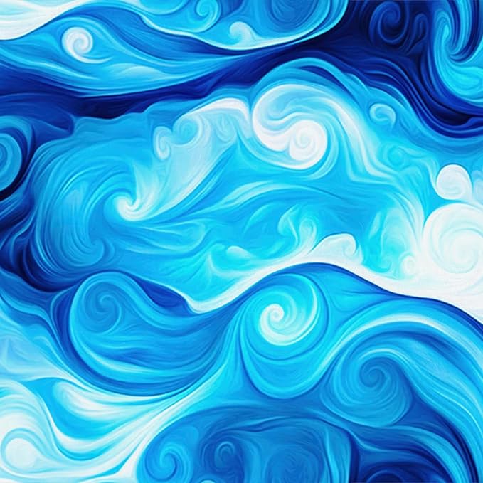 HOMETITUTE Artistic Blue Swirl Wave Pattern Wallpaper Peel and Stick Contact