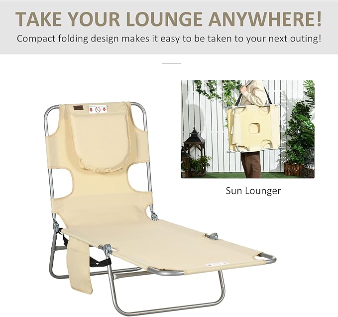 Outsunny Folding Beach Lounge Chair