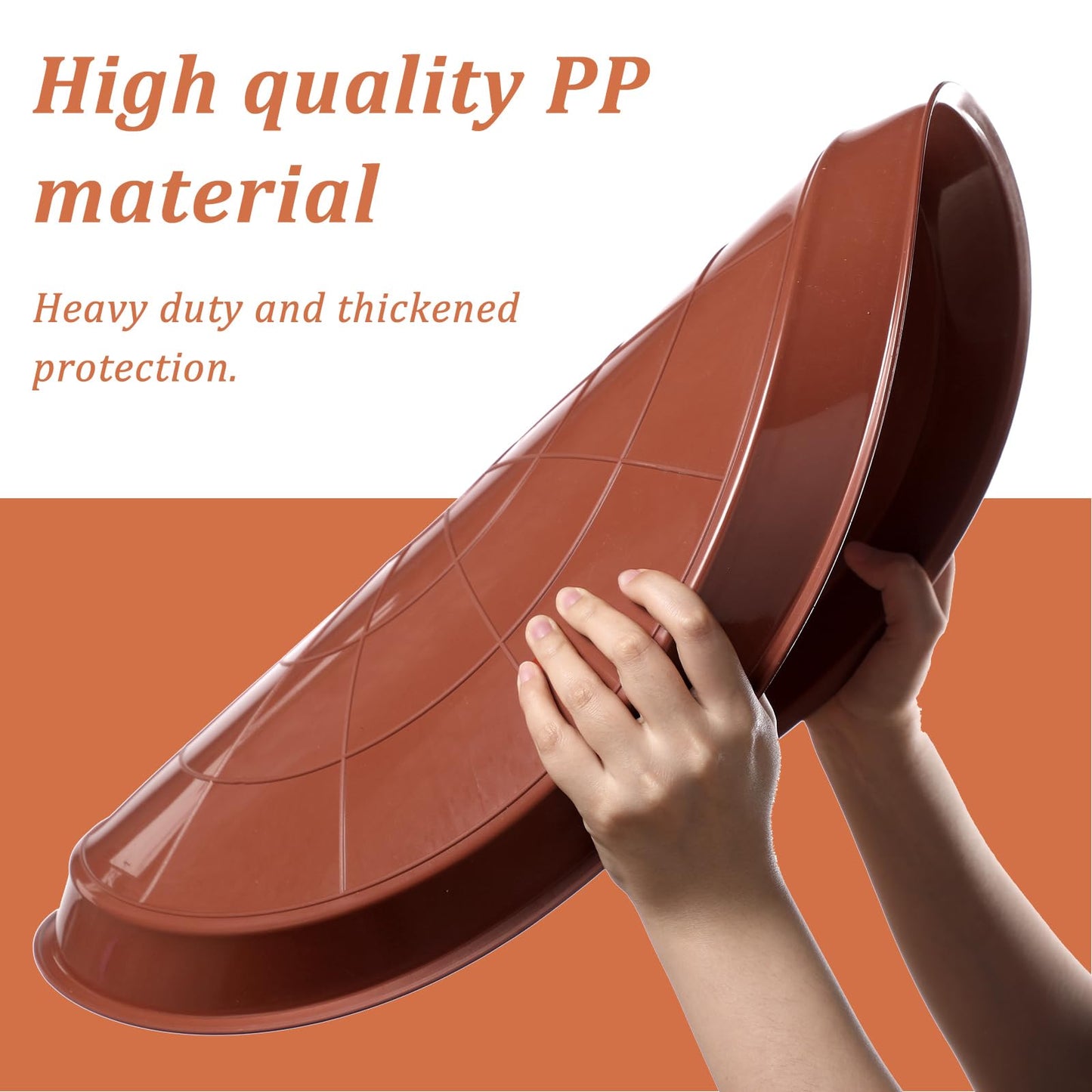 Eccliy 6 Pack Plastic Plant Saucer Heavy Duty Planter Saucers Large Plant Pot Saucers Plastic Water Trays for Indoors and Outdoors Flower Plant Plant Drip (Terracotta,25 Inch)